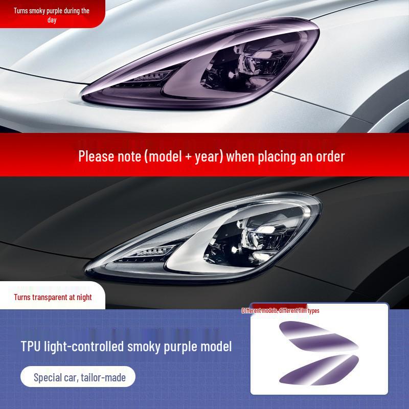 Película TPU Negra Ahumada para Faros para Porsche Cayenne, Macan, Panamera, 718