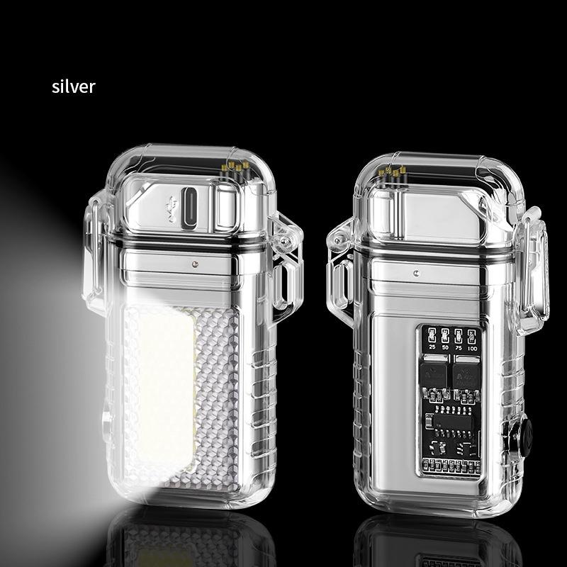 New Arrival Retractable Windproof Pulse Dual Arc Electric Lighter Outdoor Waterproof Camping BBQ LED Display Type-c Quick Charge Lighter
