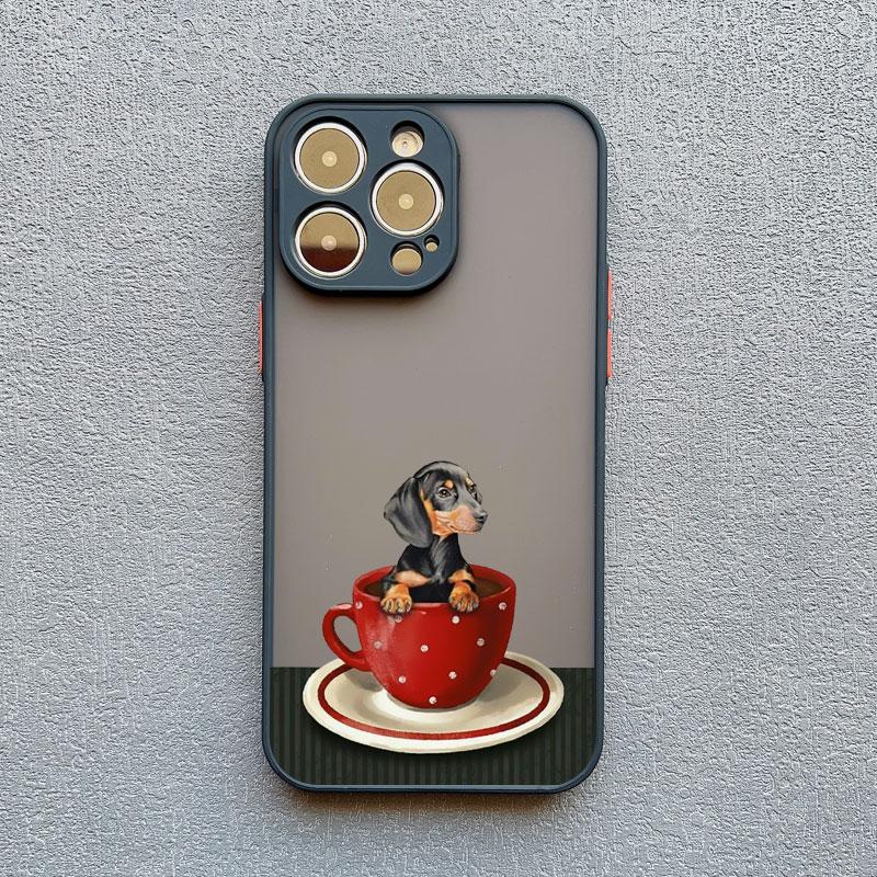 Cute Cartoon Newspaper Reading Dog Phone Case For iPhone 15 14 16 12 Pro Max 11 13 Mini Pro Max X XR XS Lovely Shockproof Covers