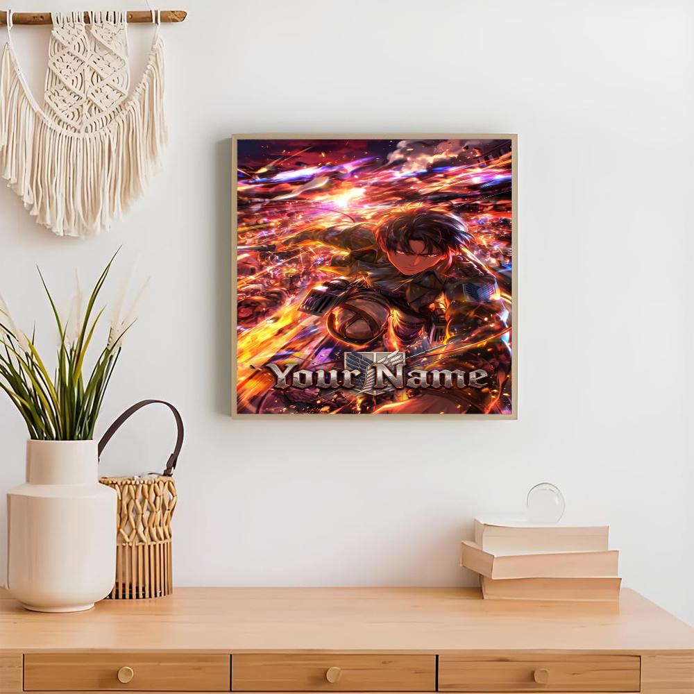 Attack Titan Customize Your Name Diamond Painting Round Diamond Diy Frameless Holiday Artwork Suitable For Home Office Wall Decoration