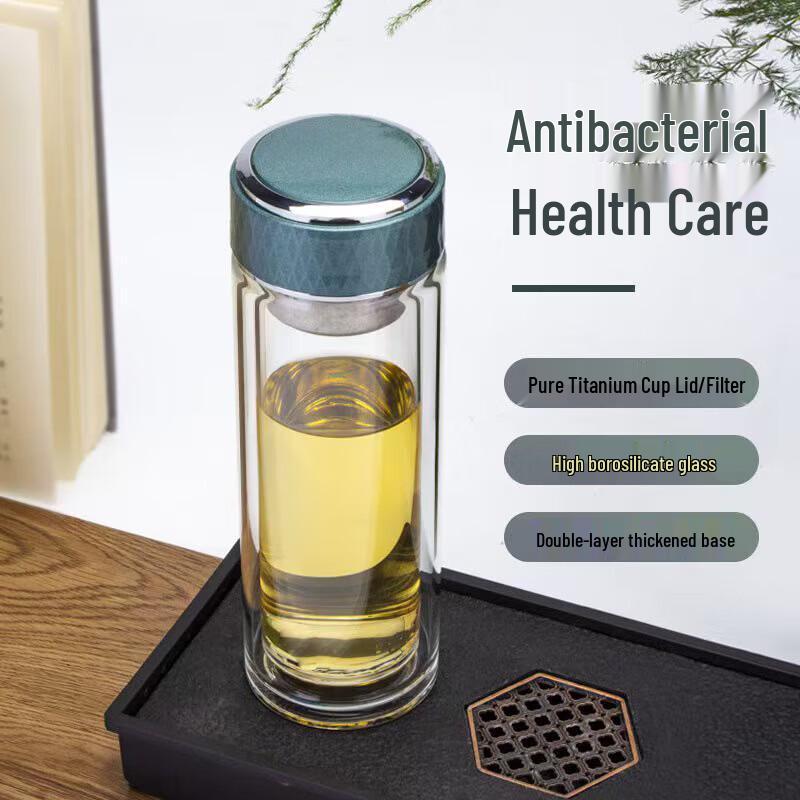 Xinke Double-Layer Insulated Glass Water Bottle