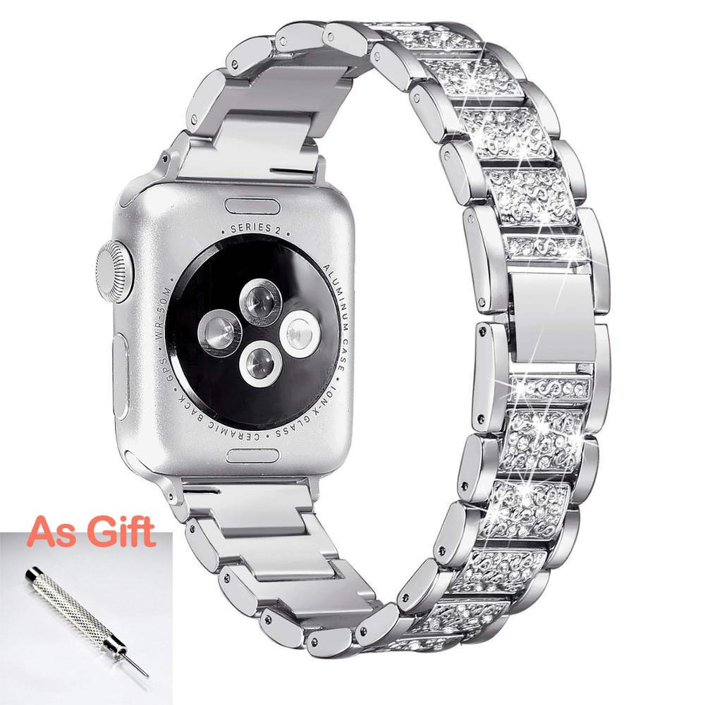 Bling Diamond Strap for Apple Watch Ultra 2 49mm Band 46mm 40mm 45mm 44mm 41mm 42mm for Iwatch Series 10 9 8 7 6 Women Bracelet