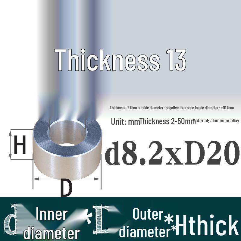 Außen-Ø 20mm Aluminiumlegierung Flache Unterlegscheibe Abstandshalter mit M6/M8/M10/M12 Innenloch - Metallwellenbuchse Isoliersäule.