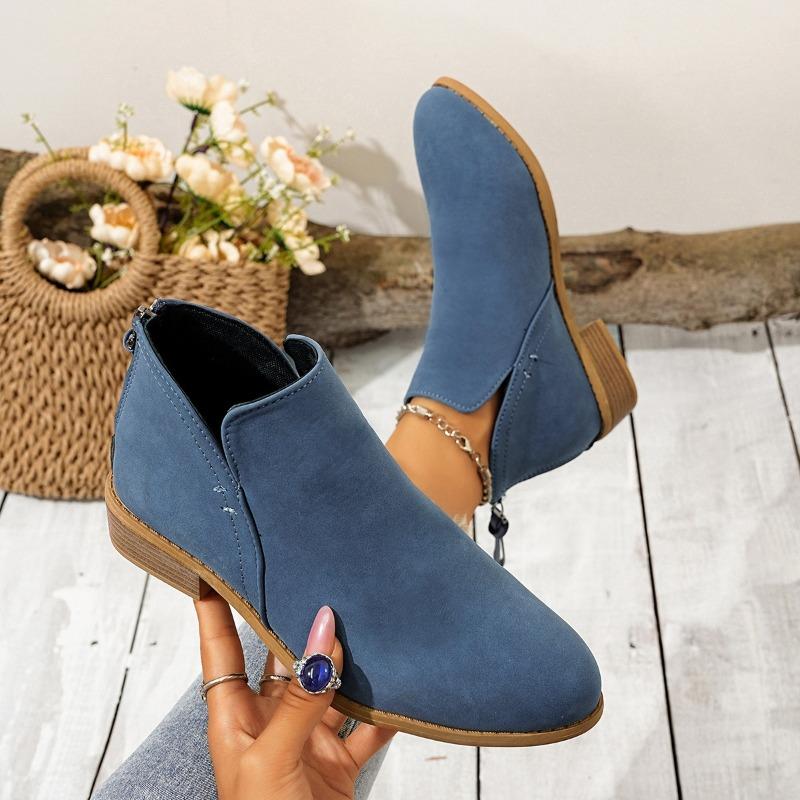 Plus-size Shoes, Thick-heeled Ankle Boots, Women's Pointed-toe Thick-heeled Ankle Boots, Women's Boots