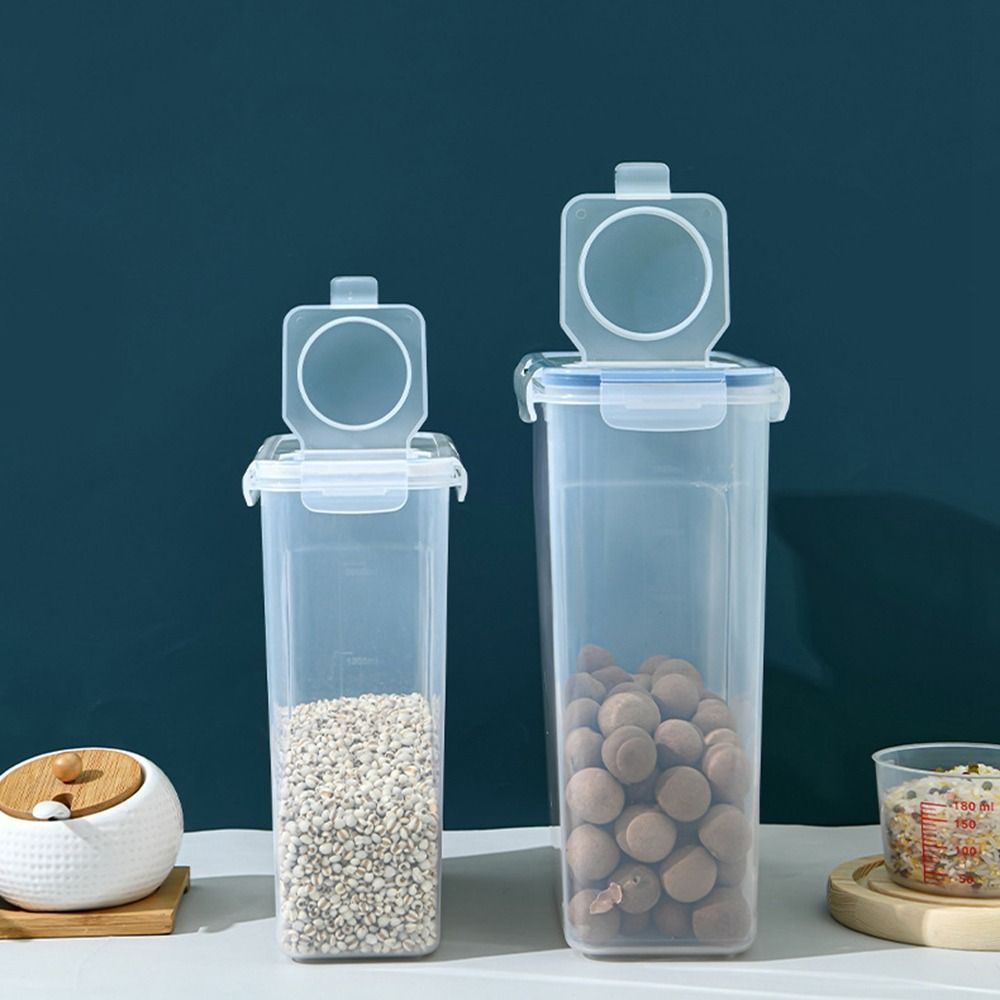 Sealed Cereal Storage Container Plastic Food Storage Box Practical Rice Dispenser Bucket Snacks