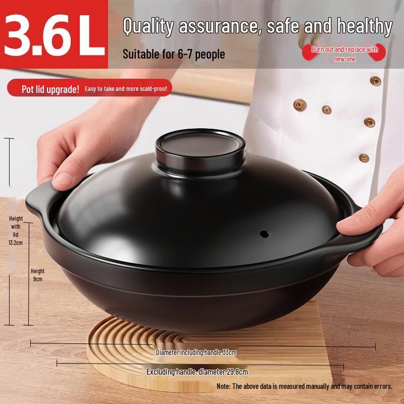 WUHE Ceramic Stew Pot for Gas Stoves