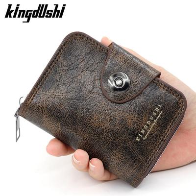 Herren Retro Leder Kartenhalter mit Magnetverschluss - Akkordeon-Design mit großer Kapazität für Karten, Ausweis und Münzen