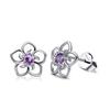 Style Ladies Stud Pair Birthday Girls Unfading Electroplated Ear Earring Silver Shape 1 Gift Flower Copper European