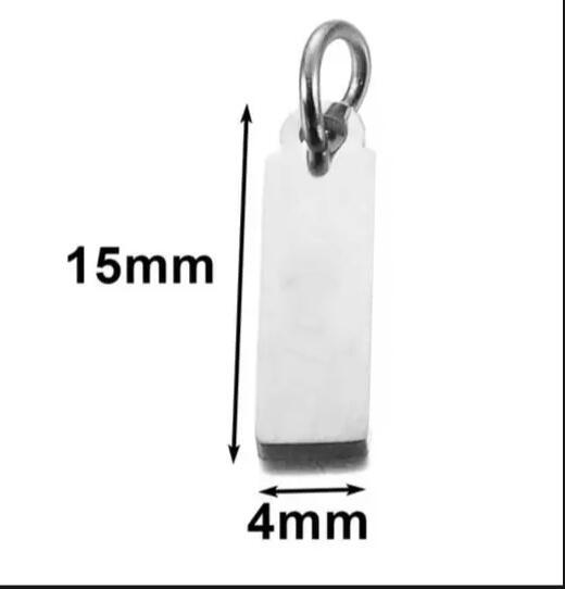 10pcs/lot Mirrior Polished Blank Tags Stainless Steel Charms for DIY Jewelry Necklace Bracelet Anklet Extention Tail Chain