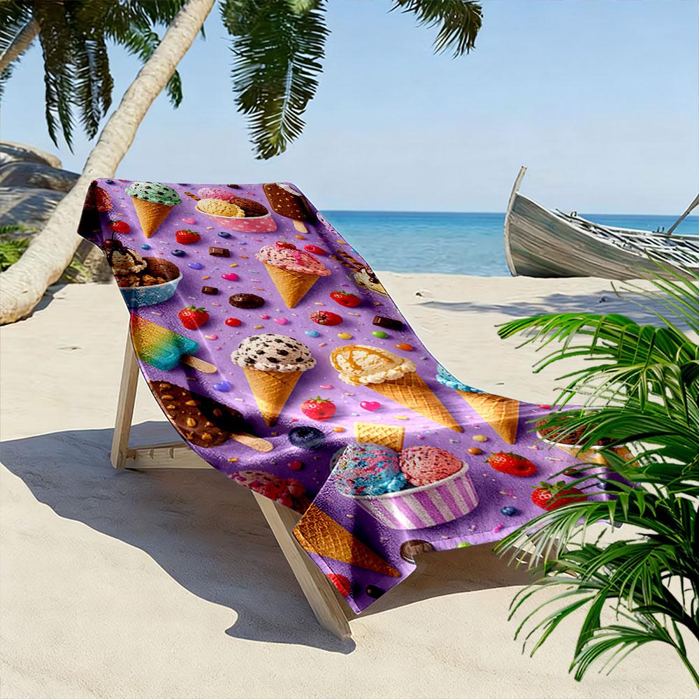 Ice Cream and Dessert Pattern A must-have beach towel for beach travel