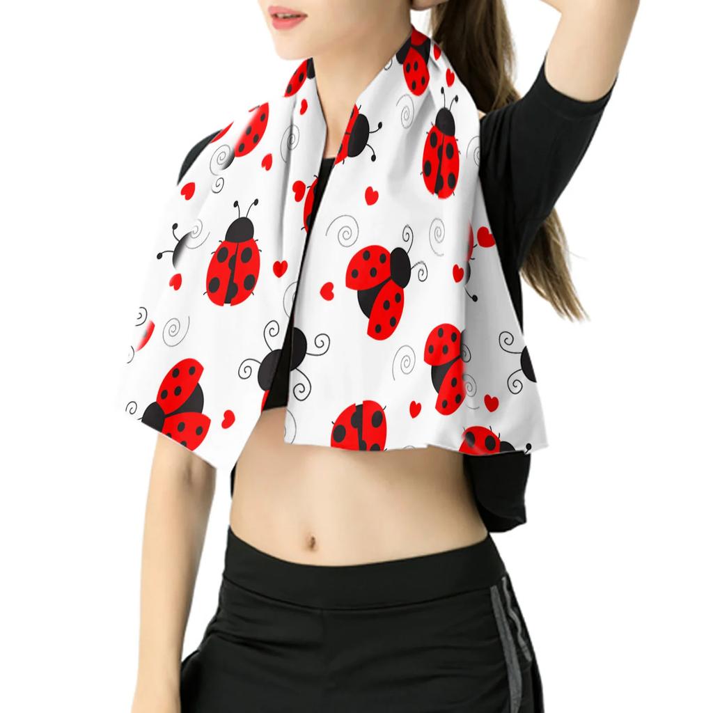 Ladybug Beach Towel Microfiber Cartoon Insect Bath Towel Quick-dry Swimming Cover Soft Portable Camping Sport Spa Travel Towels