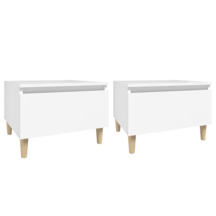819501 vidaXL Tables d'appoint 2 pcs Blanc 50x46x35 cm Bois d'ingénierie
