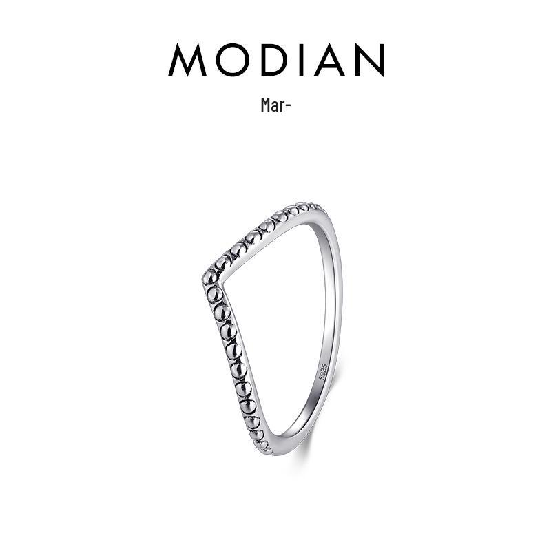 

Modian Кольцо из стерлингового серебра 925 пробы с геометрической стрелой - Модное тонкое кольцо с инкрустированными бриллиантами для женщин US 6
