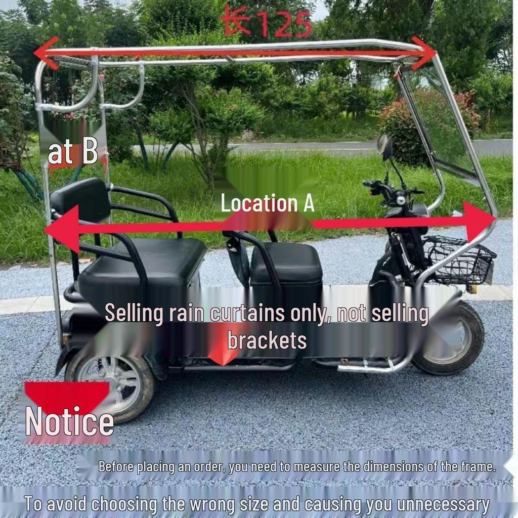 All-Weather Electric Tricycle Rain Canopy - Universal Three-Wheeled Cover