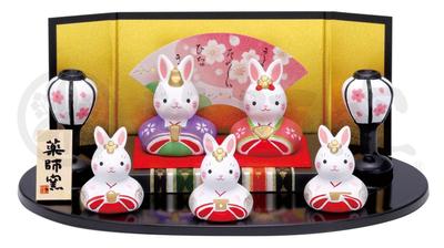 Yakushi Kiln Doll Festival Hina Doll, Nishikisai Rabbit, Flat Display