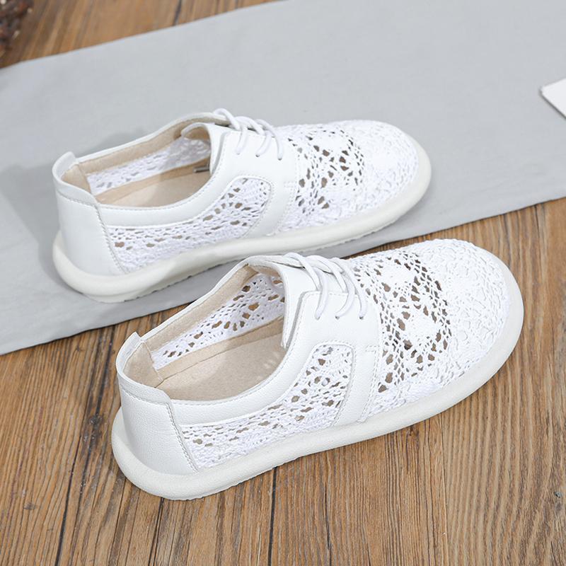 

Летняя женская хлопково-льняная кружевная сетчатая женская обувь, пляжная обувь, богемные одинарные маленькие белые туфли 34EU/CN35 белый