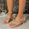Women High Heels Sandals Summer Fashion Casual Square Heel Shoes for Woman Open Toe Ankle Strap Sandals Women Sandalias De Mujer