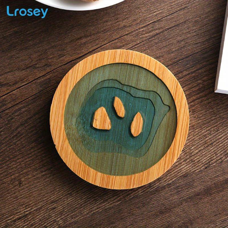 Kunst Brikke Bordbrikke Fersk Tre Koppholder Bordmatte Underlag Sklisikker Varmeisolering Koppmatte Kjøkkentilbehør Kaffekoppbrikke