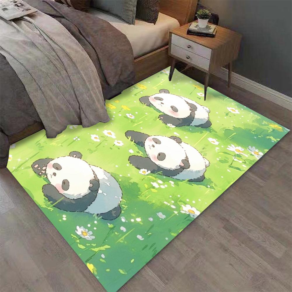 Warm and Healing Cartoon Panda Print Carpet for Home Living Room Bedroom Sofa Doormat Decor Large Area Rug Non-slip Floor Mat