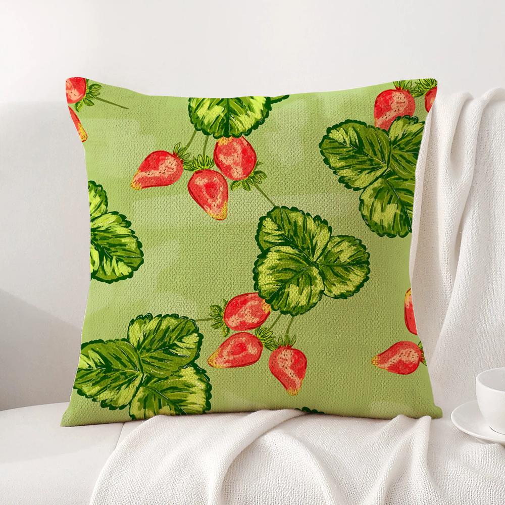Sunshine Fruit Farm Cushion Cover Natural Linen Organic Fabric DoubleSided Printing Sofa Home Decor Breathable Bed Pillow