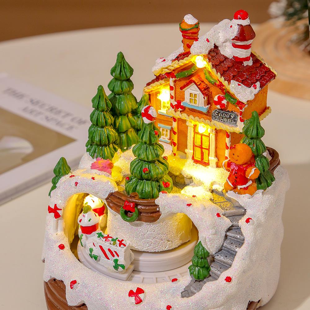 Luminous Music Cookie House & Igloo Christmas Ornaments: Resin Handicrafts & Gifts