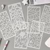 6 Pezzi Template Dettagliati Svuotati Riutilizzabili per Principianti e Professionisti in Journaling o Corsi d'Arte