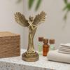 Resin Statue Detailed Handmade Angel with Round Base Timeless