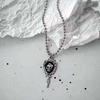 Dark Gothic Black Drip Glaze Skull Thorn Cross Heart Pendant Necklace for Men Women Hallowmas Party Punk Jewelry Accessories