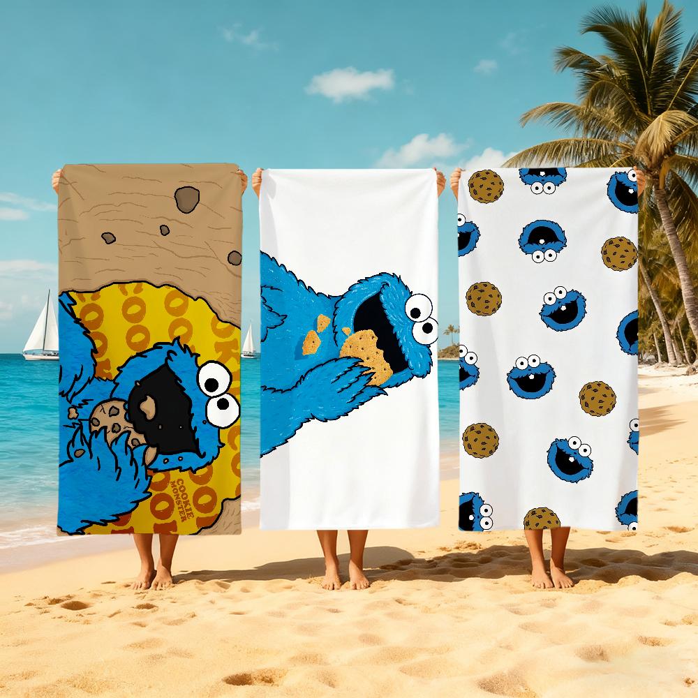 Cartoon C-Cookies-S Towel Large Quick-Drying Microfiber Soft M-Monster Beach Towel For Travel Fitness Sauna Bathing Camping