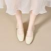 Square head thick heel single shoes women's spring new shallow mouth retro Mary Jane shoes one-word buckle