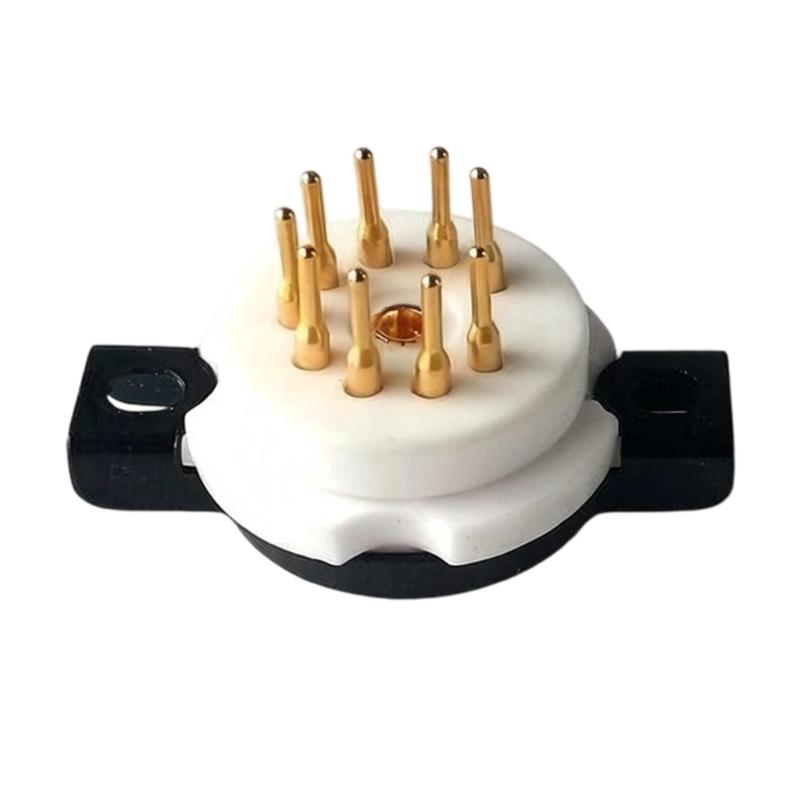 9-Pin Keramikröhrenfassung, ABS-Kupferbasis für die Reparatur von Audiogeräten und DIY-Verstärkerbauprojekte, 1 Stück