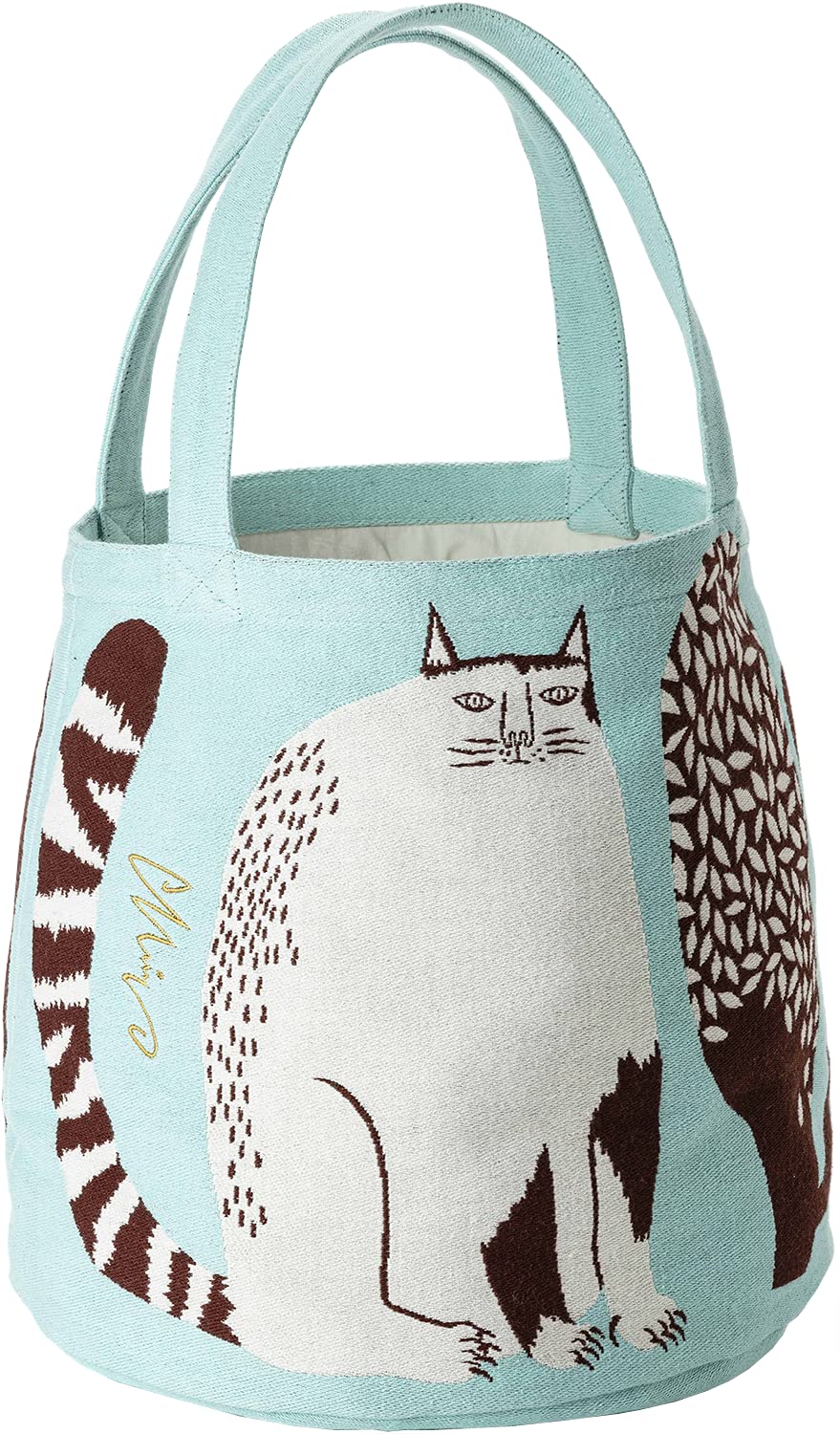 

Kusunokibashi Monori MiW Tote Bag Cats on a Big Tree in the Park Light Blue [moritaMiW] [A-67835-90-LB]