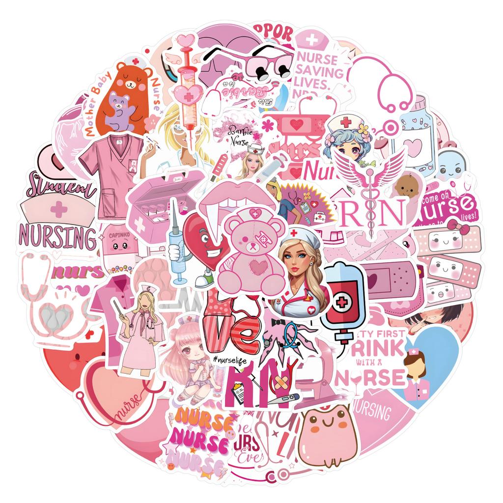 110 New Pink Nurse Nurse Graffiti Stickers Notebook Luggage Decorative Stickers