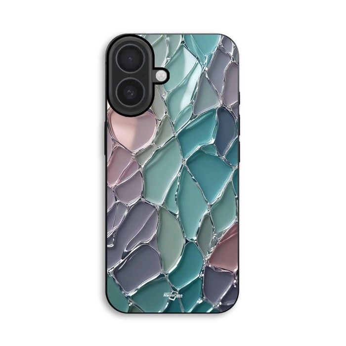 Hülle Für iPhone 18 bunte Glas-Schuppen-Textur Maniacase schwarz