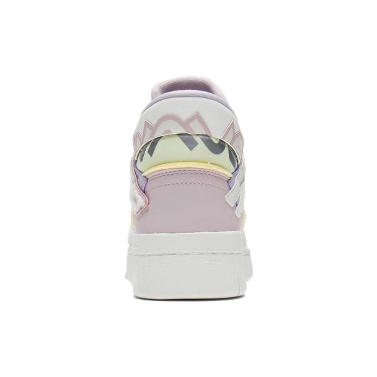 Li Ning Disney X  Weiwu Midprm Leather Trendy Slip Resistant Durable Lightweight High Top Sneakers Women Sneakers White Pink AGCS152-2