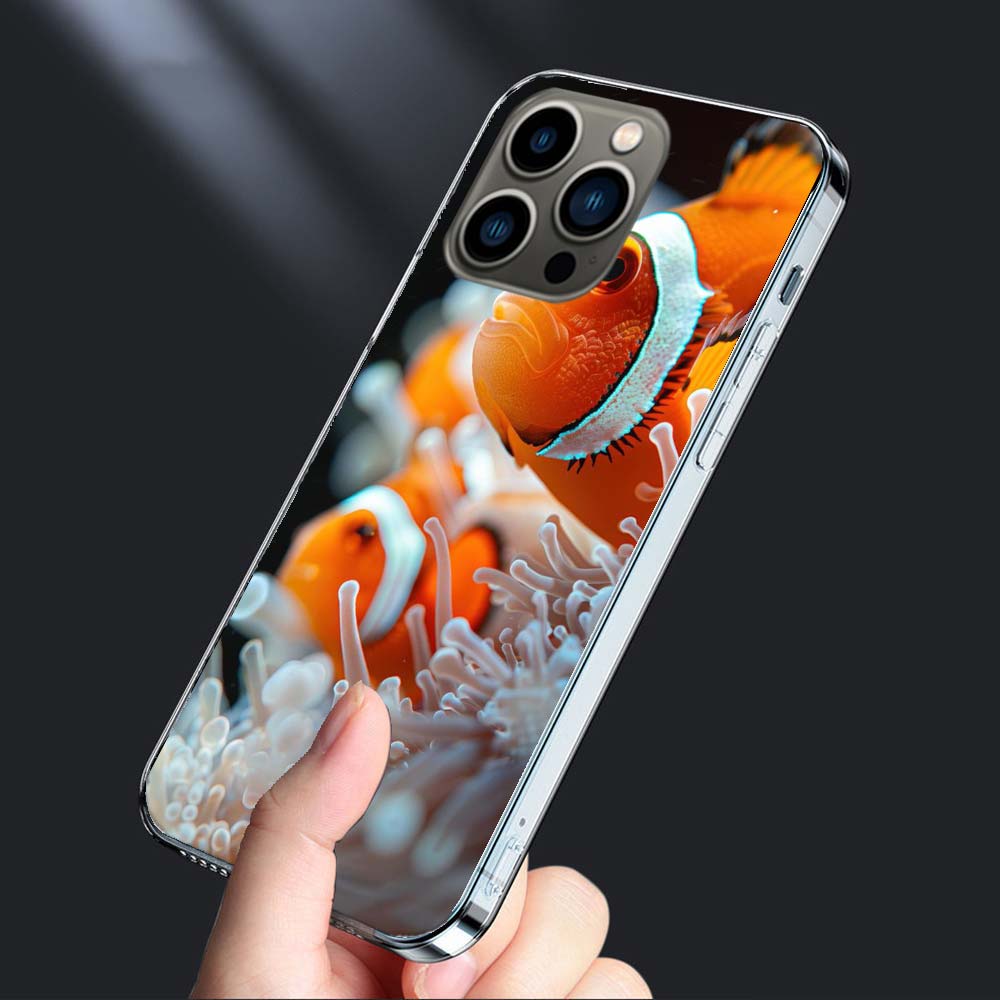 Clownfish and Sea Anemone Phone Case For Iphone 16E 15 Pro 14 Plus 17E 16 17 Pro Max Air 11 12 13 Mini Shockproof Capa Cute C