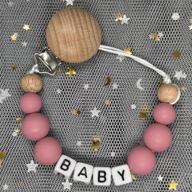 Baby Pacifier Clip Personalised Name Dummy Nipple Holder Chains Newborn Feeding Newborn Custom Pacifiers Clip Chew Teething Toys