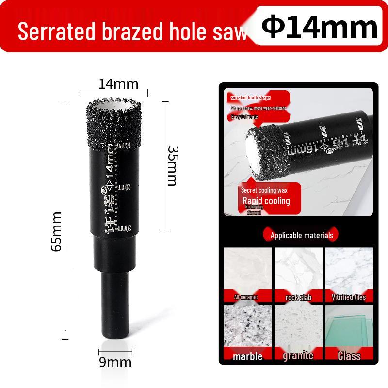 

Promise Diamond-Toothed Drill Bit for Tile, Rock, Marble, and Slab Hole Drilling