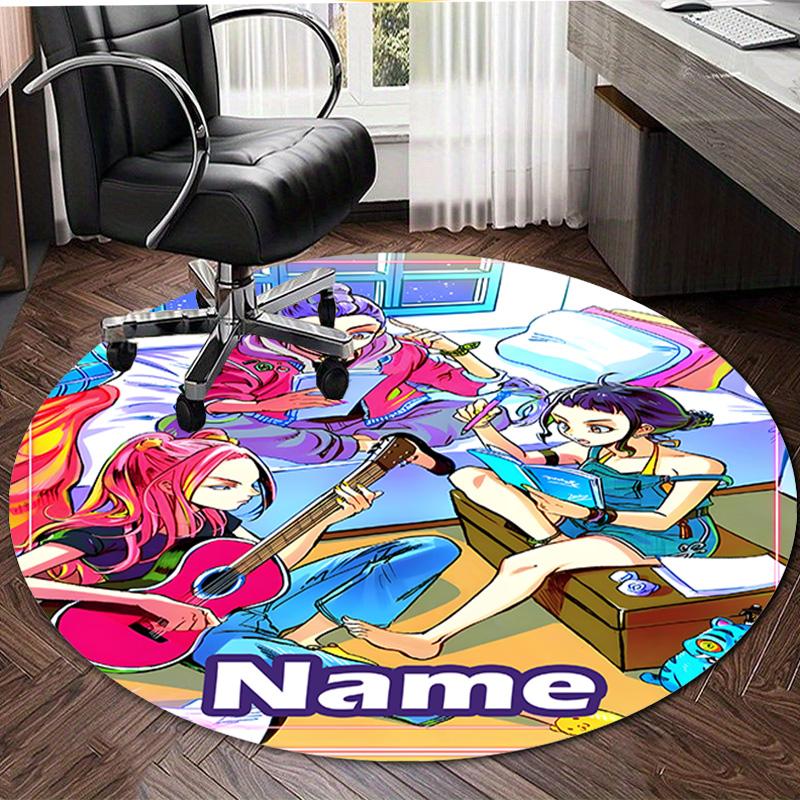 Personalized K-KPop Demon Hunters Round Chair Office Rug - Perfect for Mat, Office Chair & More - Ideal Gift for Birthdays and Holidays