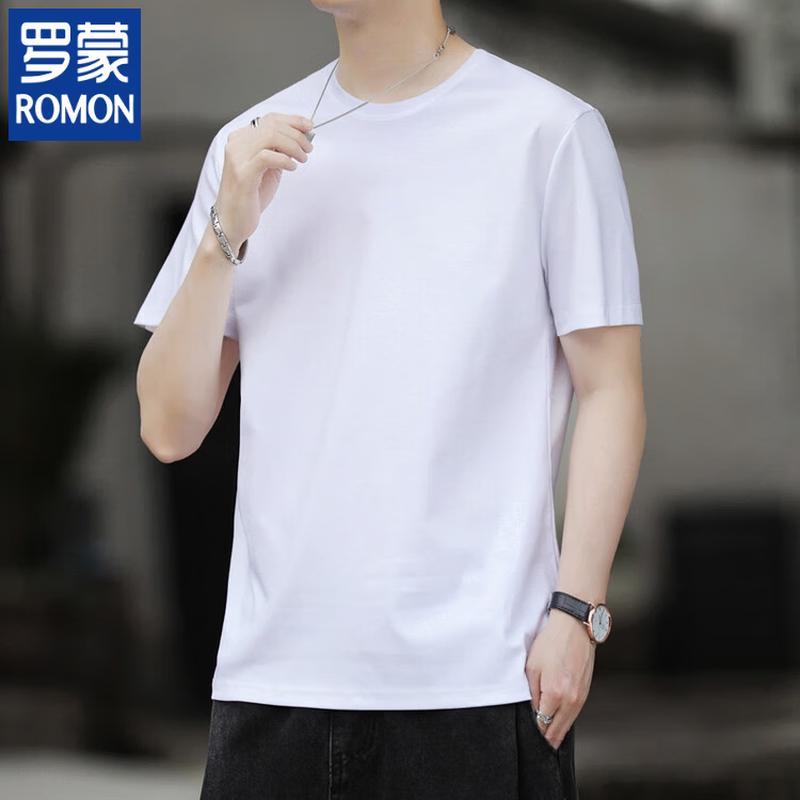 ROMON Men's Summer Lightweight Crew Neck Cotton T-Shirt