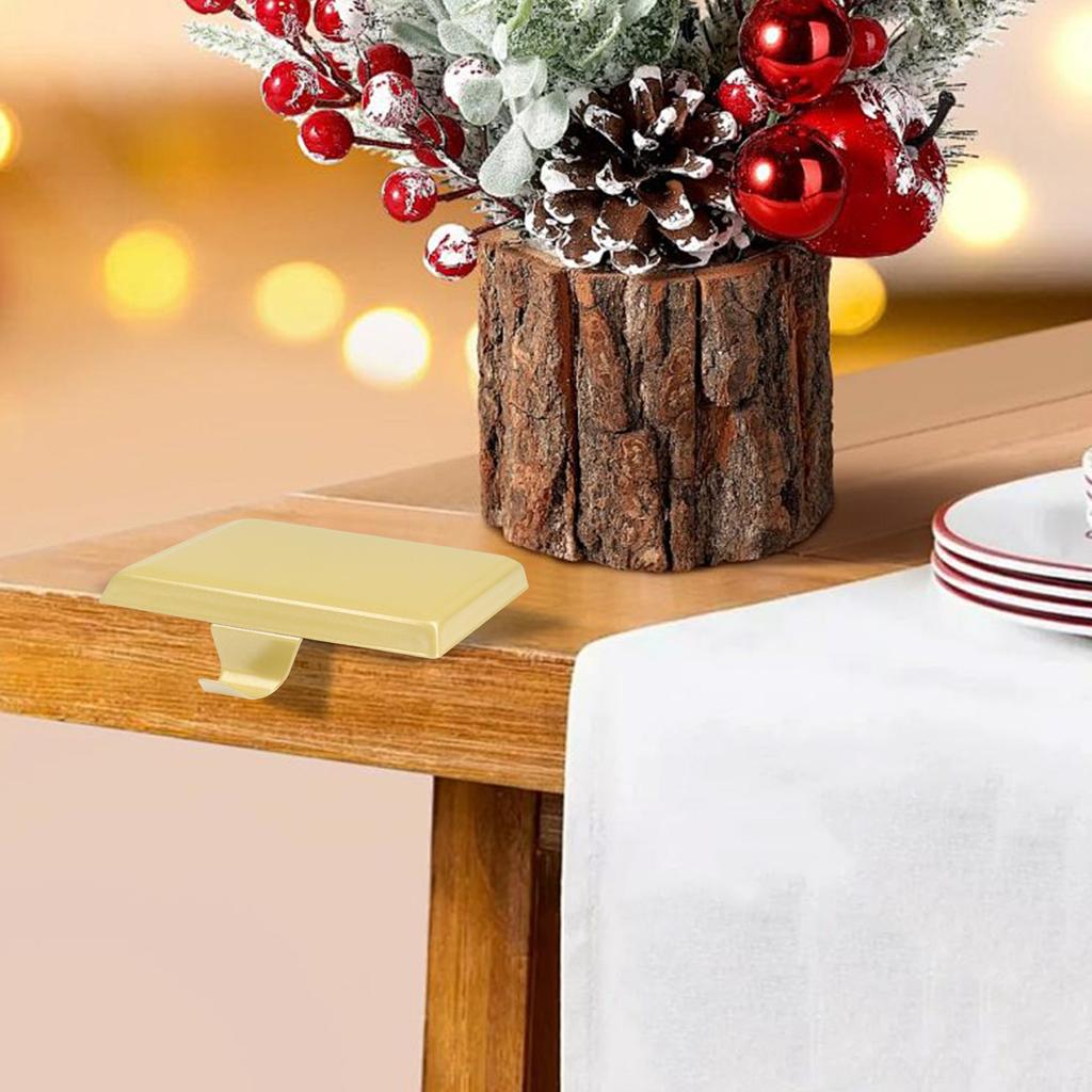 4Pcs Christmas Stocking Holders Multifunction Mantle Weighted Hooks Anti-Slip Light Strip Decoration Hook Christmas Decoration