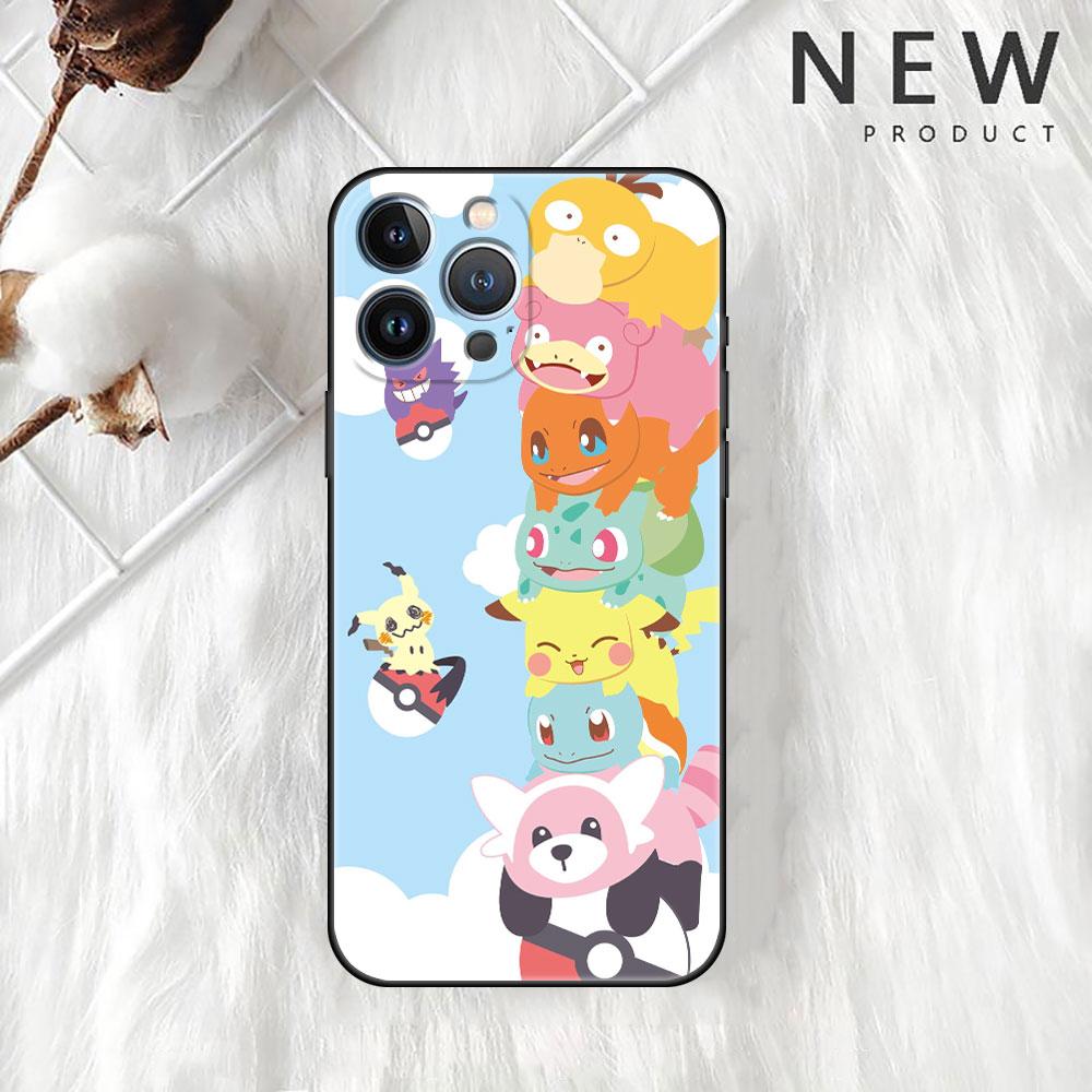 Χαριτωμένη θήκη Pokemon EEvee για Apple iPhone 13 Pro Max 12 11 Mini X XS XR SE 2020 7 8 Plus 6 6S 5 5S Μαλακό κάλυμμα τηλεφώνου TPU Funda Sac