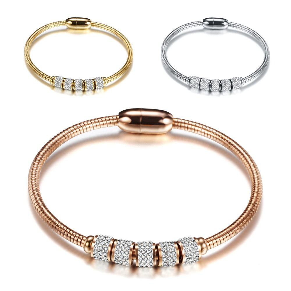 Gold Silver Woman Bracelet Magnetic Clasp Snake Bone Bracelet Fashion Men Bangles Girls Ladies