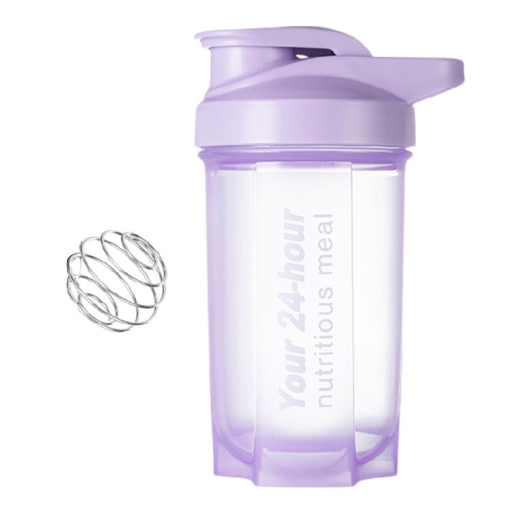 

Спортивные бутылки для воды большой вместимости Мотивационные Герметичные Портативные Пластиковые Стаканы для Смешивания Добавок фиолетовый