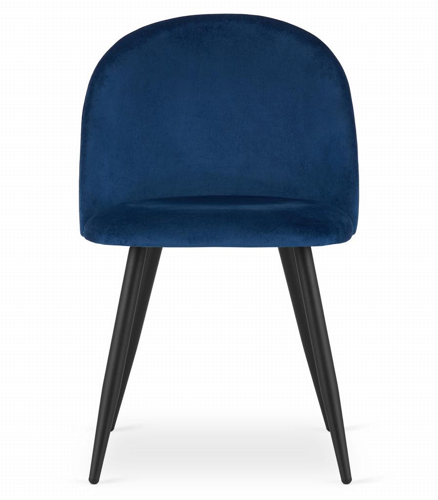 BELLO chair - navy blue velvet / black legs x 1