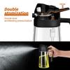 2 In 1 Olive Oil Dispenser Sprayer Glass Bottle - Food Grade Kitchen Tool for Cooking Salad BBQ Air Fryer Baking Frying Picnic