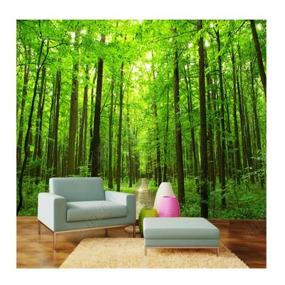 Naturszenen Wandmalereien Tapete 3D Für Wohnzimmer Grüne Wälder Wald Wandpapier Heimdekoration
