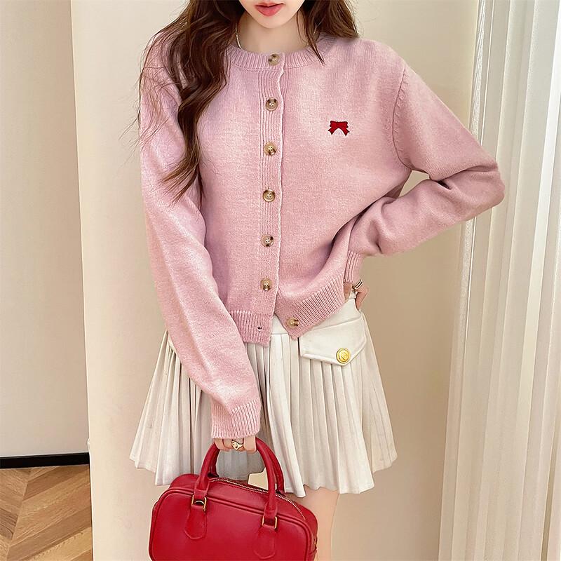 

TonLion Women s Bow Embroidered Cardigan L