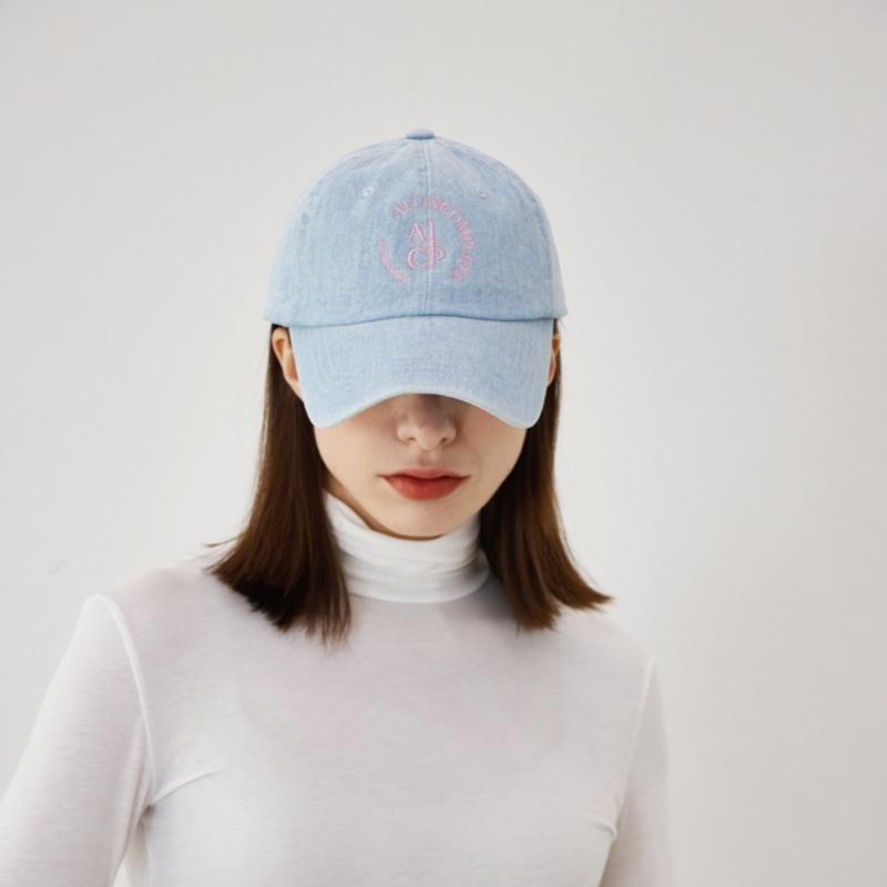 Allincomplete Round Logo Ball Cap Light Blue Denim
