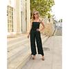 Women'S Polka Dot Print Strapless Loose Wide-Leg Jumpsuit